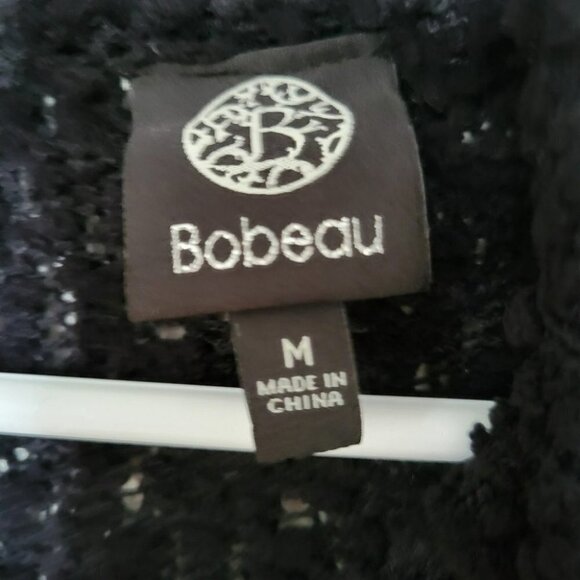 Bobeau long black oversize turtle neck  slouchy chenille knit - Picture 4 of 5